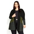 thumbnail image 1 of Avenue Women's Plus Size Cora Colour Block Design Soft Cardigan, 1 of 5