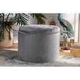 thumbnail image 5 of Wholesale Interiors Baxton Studio Livana Gris Velours Pouf de Rangement, 5 of 5