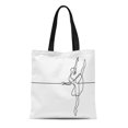 thumbnail image 1 of NUDECOR Canvas Tote Bag Artist Continuous Line Drawing Ballet Dancer Ballerina Balance Beautiful Durable Reusable Shopping Shoulder Grocery Bag, 1 of 1