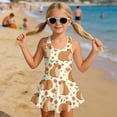 thumbnail image 3 of Uourmeti Cartoon Capybara Floral Heart Skirted One Piece Swimsuit - Quick Dry Stretch Swim Dress for Girls, Perfect for Beach & Pool Vacations, 3 of 8