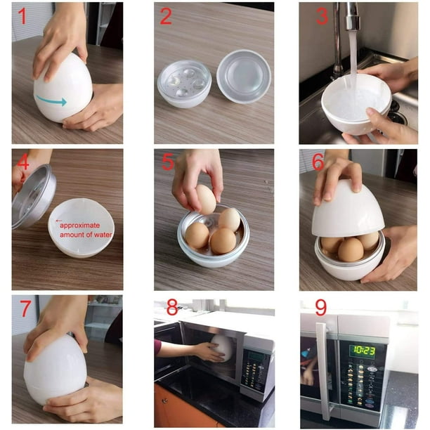 Micro Onde Cuiseur à Oeufs Egg Boiler Cooker Microwave Rapide Cuit