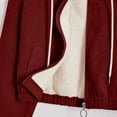 thumbnail image 6 of Women'S Fashion Cropped Shacket Drawstring Hooded Zip Up Corduroy Jackets Casual Plaid Long Sleeve Short Jackets Coat, 6 of 7