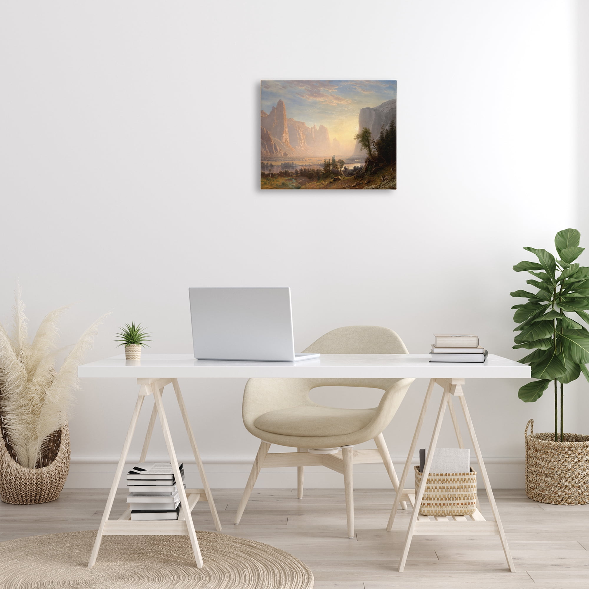 Stupell Industries Classic Bierstadt Valley of Yosemite Landscape & Nature Painting Wrapped Canvas Art Print Wall Art, 20 x 16