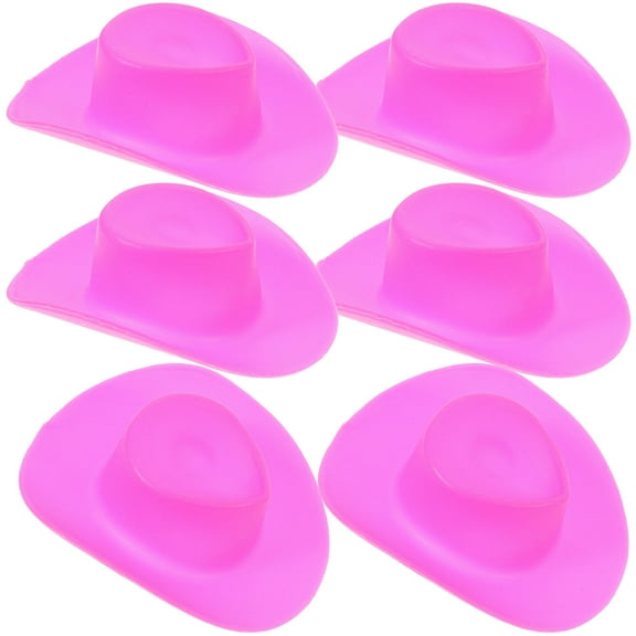FONDOTIN Miniature Cowboy Hat Plastic 50Pcs Photo Shoots Prop
