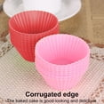 thumbnail image 2 of Cateissary 10 unids/set molde de pastel de silicona en forma redonda moldes para hornear magdalenas cocina utensilios para hornear fabricante DIY Rojo, 2 of 6