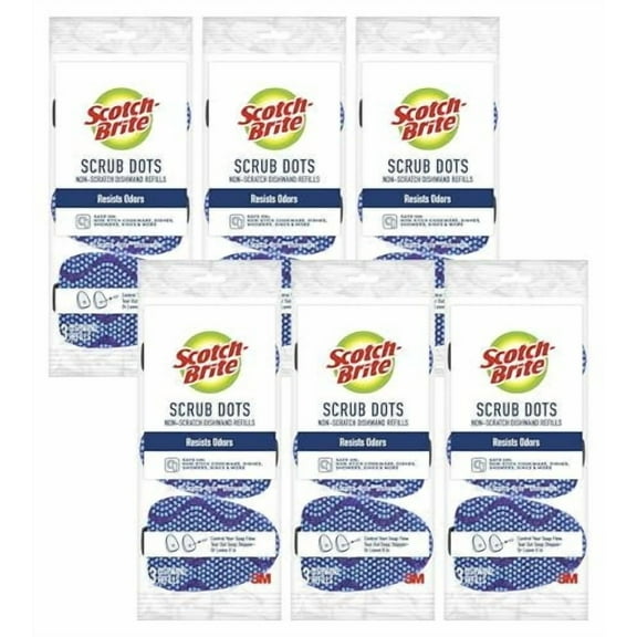 Scotch-Brite Scrub Dots Non-Scratch Dishwand Refills, 18-Count Sponge Heads Fits All Scotch-Brite Dishwands