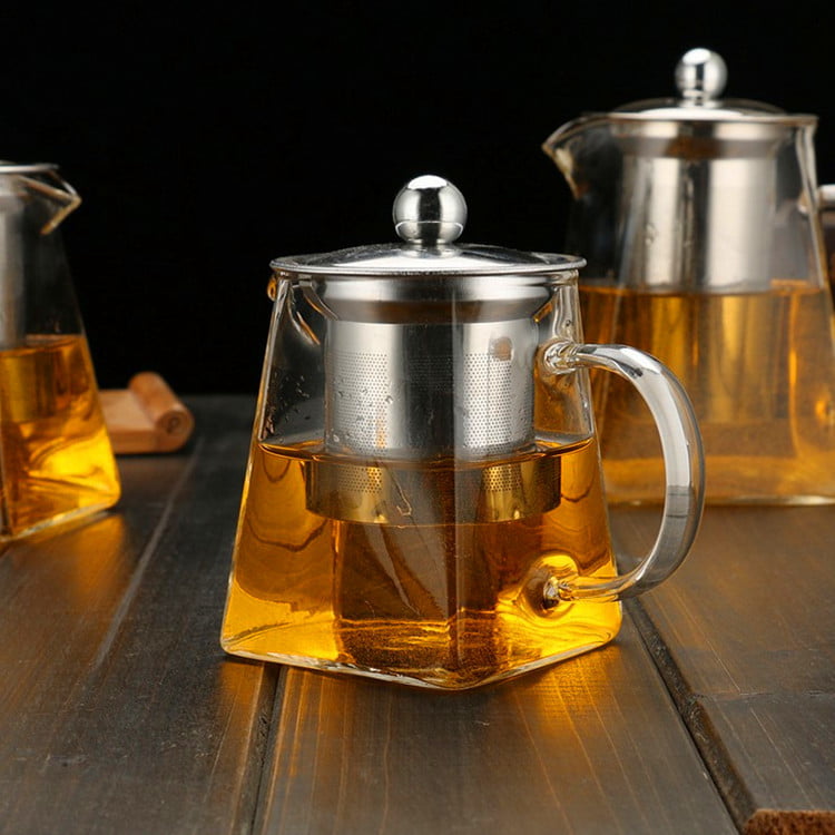 Details about   4 Sizes Heat Resistant Glass Teapot with Strainer Filter Infuser Tea Pot 