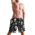 thumbnail image 5 of Dailycode Men's Quick Dry Swim Trunks Beach Shorts Casual Summer Board Shorts with Pockets, Skeleton Skull Guitar Rose, 5 of 8
