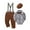 Brown, variant on CARETOO Baby Boy Clothes Newborn Infant Outfit Shirt+Bowtie Beret+Suspender Pant Suit Clothing Set