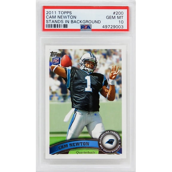 Cam Newton (Carolina Panthers) 2011 Topps Football #200 RC Rookie Card - PSA 10 GEM MINT (New Label)