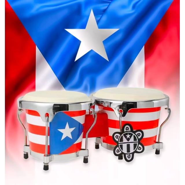 Set de batería Bongo PRK 14 Puerto Rico con diseño de bandera puertorriqueña