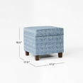 thumbnail image 4 of HomePop Square Storage Ottoman, Indigo Print, 4 of 11
