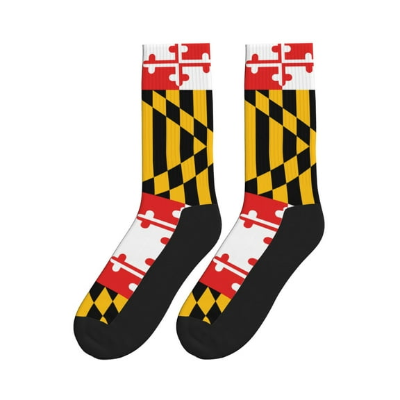 Men Women Maryland Flag Funny Novelty Mid-Crew Socks