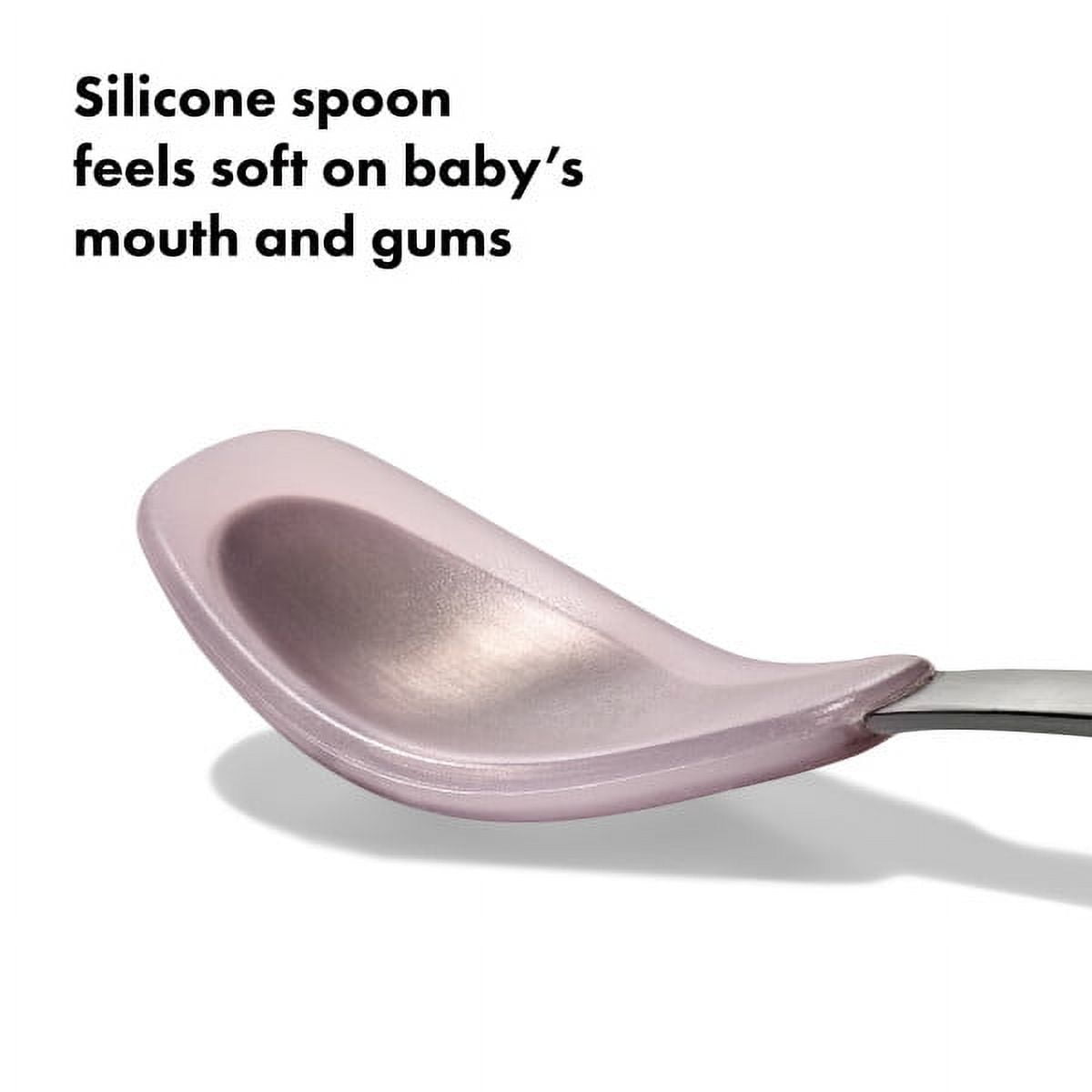 OXO Tot Feeding Spoon Set, for AGES 6+ Months, Opal and Blossom