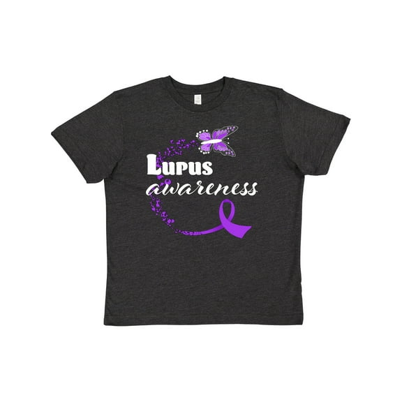 Inktastic Lupus Awareness Butterfly Ribbon Youth T-Shirt