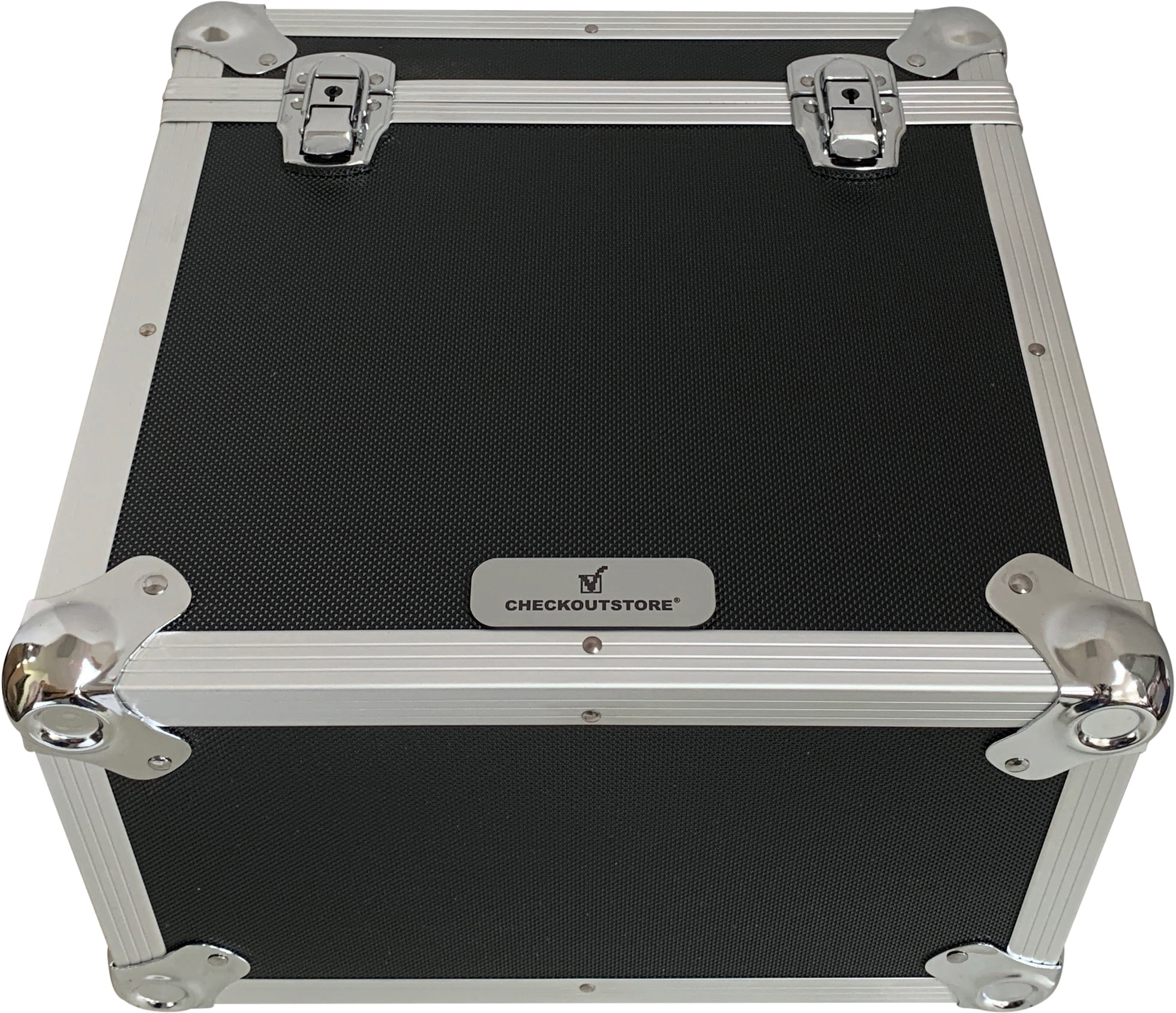 CheckOutStore Black Aluminum 12x12 Square Cardstock Paper Holder Storage Box - Small