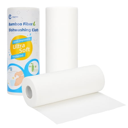 Bamboo Paper Towels 2 Rolls 40 Sheets Reusable Bamboo Fiber Cloths Super Thick Ultra Soft Washable Dishcloths for Wet & Dry Use Multi-Purpose Cleaning Towels for Kitchen and Household Bamboo Paper Towels 2 Rolls 40 Sheets Reusable Bamboo Fiber Cloths Super Thick Ultra Soft Washable Dishcloths for Wet & Dry Use Multi-Purpose Cleaning Towels for Kitchen and Household