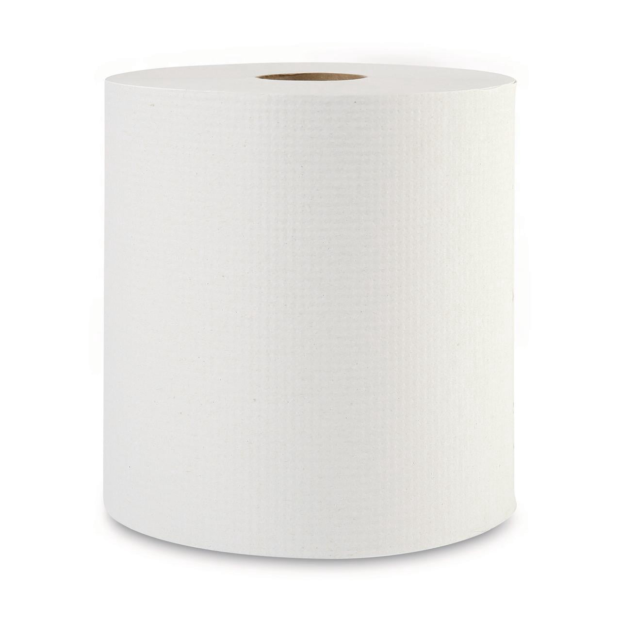 Boardwalk Hardwound White Paper Towels, 1-Ply, 800ft Rolls, Value Pack
