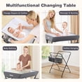 thumbnail image 3 of INFANS Baby Changing Table with Wheels, Portable Folding Diaper Station Nursery Organizer with Storage Basket, Hanging Rack, Adjustable Height, Safety Belt for Newborn Infant, 3 of 6