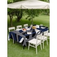 thumbnail image 3 of Navy Blue Black Geometric Outdoor Tablecloth - 52x70 Inch Rectangle Dining Table Cover, Modern Art Abstract Grey Line Waterproof Outdoor Table Cloth with Umbrella Hole & Zipper for Picnic/Patio/Party, 3 of 7
