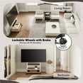 thumbnail image 4 of FITUEYES Sturdy Rolling TV Stand with Wheels for 40-85 inch Screens, Height Adjustable Mobile Cart, White, 4 of 8