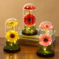 thumbnail image 2 of Regalo creativo, girasol, flor eterna, cubierta de vidrio, girasol, luz de noche, pantalla de lámpara acrílica, decoración, 2 of 5