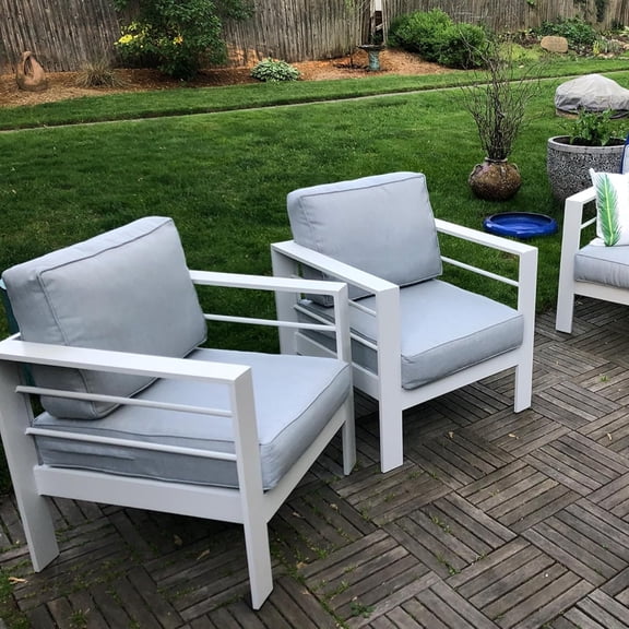 Patio Cushion Covers Replacement Outdoor Seat Cushions Cover for Patio Furniture, Deep Seat Bottom and Back Cushion Cover Set for Chair, Sofa and Couch, Grey