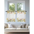 thumbnail image 4 of Sunflower Botanical Tier Curtains 36 Inch Length, Sheer Curtains for Bedroom Living Room Window Farmhouse Spring Floral Rod Pocket Voile Drapes Kitchen Curtains Small Half Window 27.5"x36" 2 Panels, 4 of 6