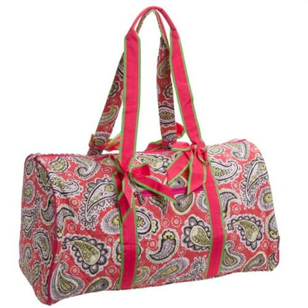 Belvah Quilted Fuschia Paisley Large Duffle Bag Travel Bags Storage Belvah Quilted Fuschia Paisley Large Duffle Bag Travel Bags Storage Totes New