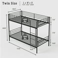 thumbnail image 3 of Noble House Twin Over Twin Metal Bunk Bed, Convertible Twin Beds with Guardrails & Ladder, Storage Space, Black, 3 of 5