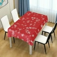 thumbnail image 6 of SKYSONIC 60"x120" Square Tablecloth with Snowflake Red Background Prints, Anti-Wrinkle and Smooth Table Cloth for Kitchen/Home Party Decoration, 6 of 7