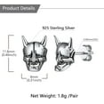 thumbnail image 3 of SILVERCUTE 925 Sterling Silver Earrings for Women,Silver Cat/Dinosaur/Devil Horn/Leaf/Snake/Skeleton Various Stud Earrings or Ear Cuffs, 3 of 15