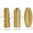 thumbnail image 3 of DecMode 4"W, 11"H Dimensional Ribbed Gold Ceramic Vase with Varying Shapes, Set of 3, 3 of 11