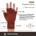 thumbnail image 6 of Wool Knit Fingerless Gloves - Made in the USA - Super Soft Merino Wool - Large - Copper, 6 of 7