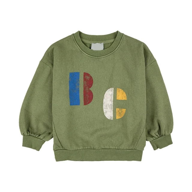 LNGOOR Vêtements d'Automne et d'Hiver pour Enfants Coréens, Chandails Babi pour Filles et Garçons, Chandails en Molleton à Manches Longues Col Rond Mignons