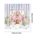 thumbnail image 3 of Seyotauo Christmas Candy House Shower Curtain 71 x 47 inch Christmas Pink Gingerbread House Home Bathroom Decorations Winter Merry Xmas Bathtub Curtain Set with 12 Hooks, 3 of 6