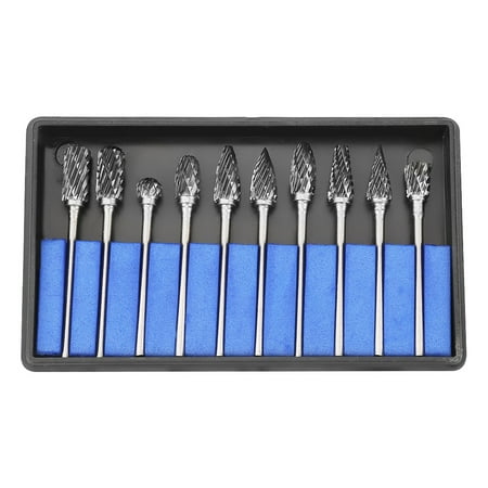 

Burr File Burr Set 10pcs Tungsten Carbide Steel Burrs Files Metalworking Carving Tool Set 2.35x6mm