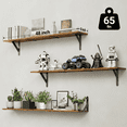 thumbnail image 6 of Farmhouse 48″W x 8″D Brown Floating Shelves Set of 3,Wood Book Shelves for Decor, 6 of 9