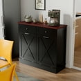 thumbnail image 3 of GETYES Tilt-Out Waste and Recycling Cabinet with Concealed Drawer, Black, 35.83 x 12.99 x 39.37 Inches, 3 of 8