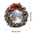 thumbnail image 3 of Christmas Garland, Holiday Decorations, Snow House Window Stickers for Living Room, Plastic Green Decorative Wall Art for Festive Season, 3 of 7