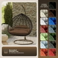 thumbnail image 5 of LeisureMod Hanging Swing Chair Two-Person Seater Egg Chair Brown Frame in Teardrop Design with Armrest Removable Zippered Washable Polyester Cushion Cover for Indoor and Patio Recluse Collection, 5 of 11