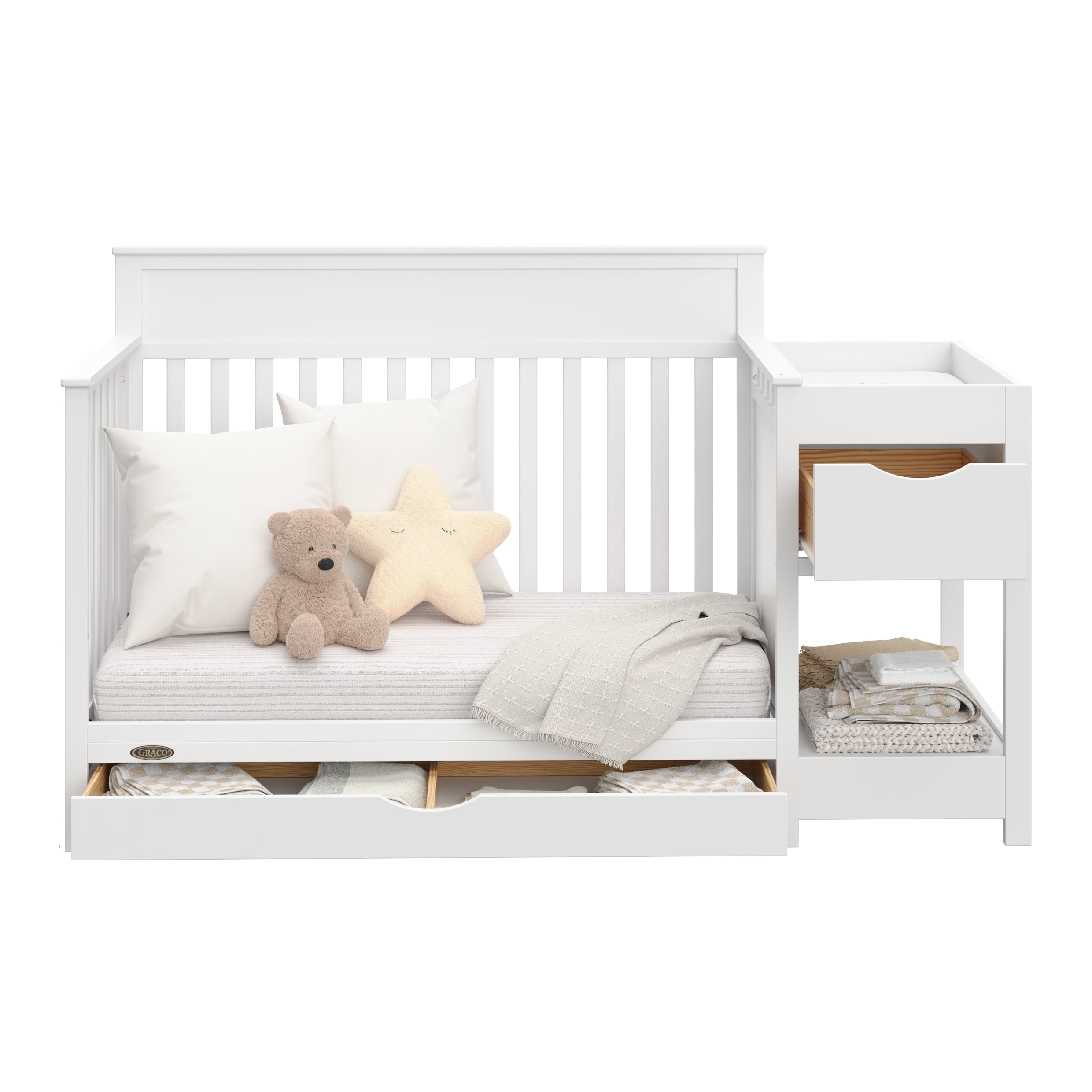 Graco Shiloh Convertible Baby Crib and Changer, White