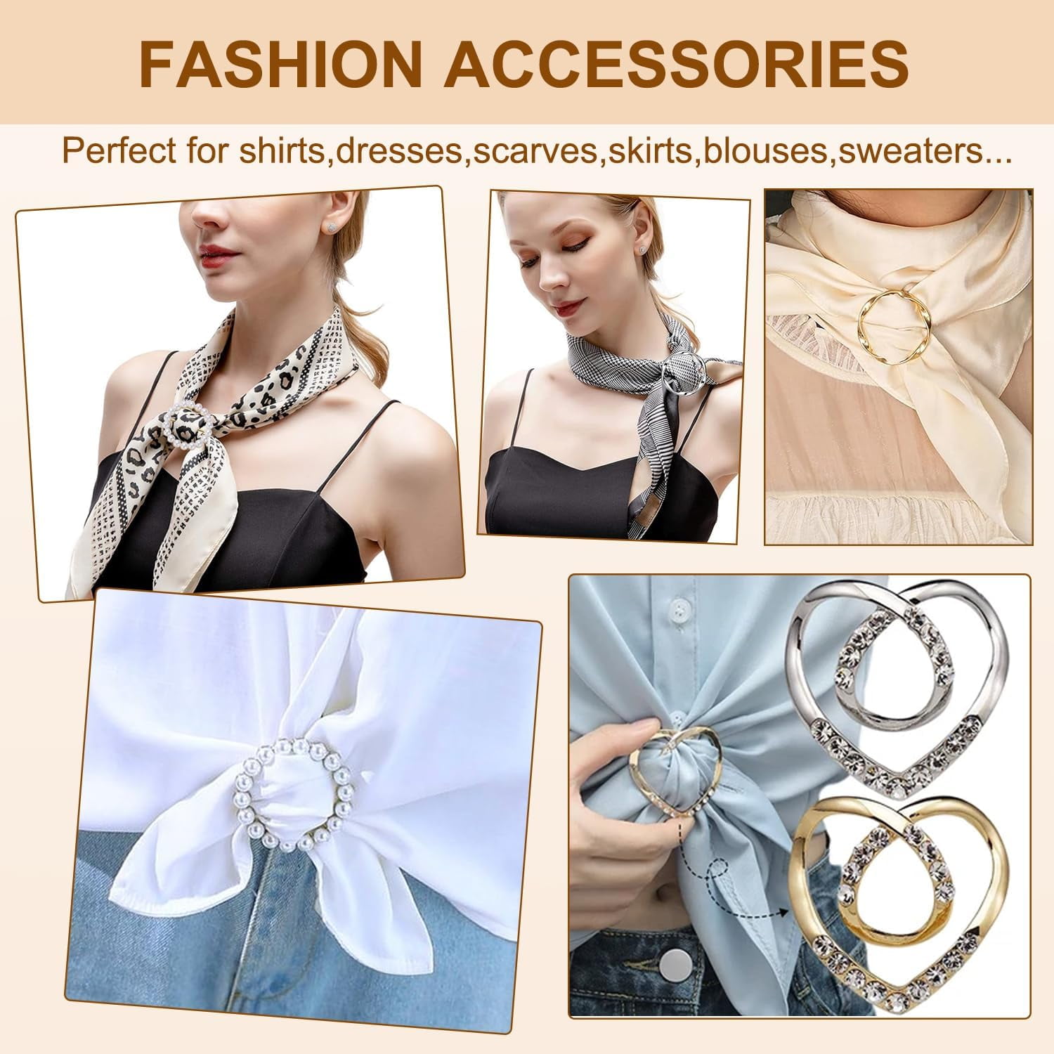 Lot De 6 Clips Ronds En Résine De Soie De 5,1 Cm Pour écharpe, T-shirt, écharpe, Châle, Ceinture (couleur Aléatoire), Aléatoire