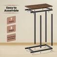 thumbnail image 6 of Costway C-shaped Side Table Industrial Sofa Table with Heavy-duty Metal Frame Brown, 6 of 9