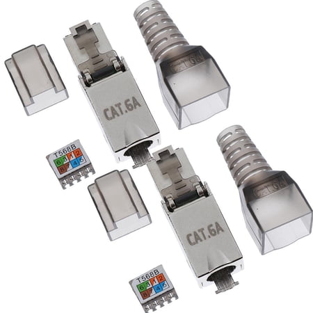 2 x Shielded Connectors Cat6A Modular Connector Cable Plug | Walmart Canada