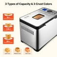 thumbnail image 3 of VEVOR Bread Maker, 19-in-1 2LB Dough Machine, Nonstick Ceramic Pan Automatic Breadmaker with Gluten Free Setting, Whole Wheat Bread Making, Digital, Programmable, 3 Loaf Sizes, 3 Crust Colors, 3 of 9