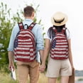 thumbnail image 6 of Lsque America Flag Glitter Pattern Canvas Daypack, Durable Backpack, High-quality Versatile Backpack,Vintage Compact Backpack-Small, 6 of 6