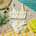 thumbnail image 6 of CCRFTGI Swimsuits for Child Girls Size 10-12 Two Piece Sets Swimming Bikini Set Beach Vacation Girls Bathing Suit Summer Cute Hawaiian Tropic Girls Fashion Swimsuits Red 9-10 Years, 6 of 9