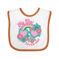 Inktastic My Gigi Loves Me Girls Rainbow Granddaughter Girls Baby Bib