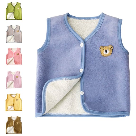 Afuyipoi Toddler Fleece Vest Wind Resistant Shell Winter Layer Size 9-12M
